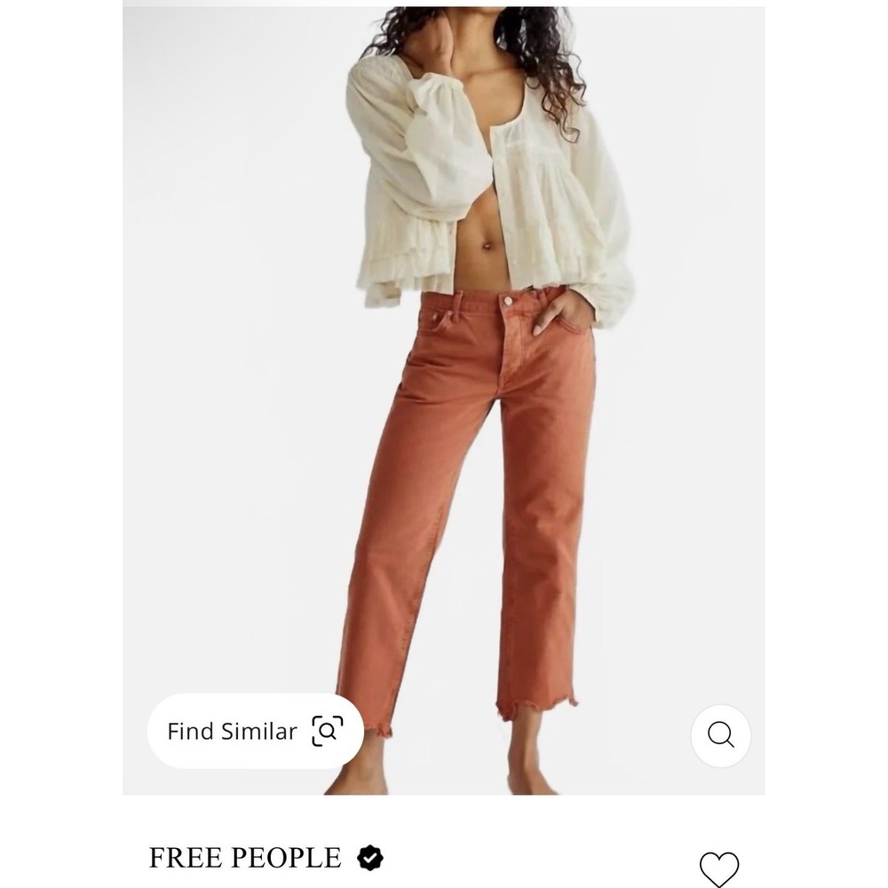 We‎ the Free People Maggie Mid-Rise Women's Straight Leg Crop Jeans Size 25